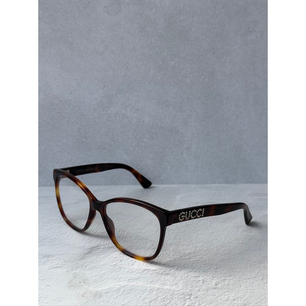 NEW Gucci GG0421O Cat Eye Eyeglasses Frames in Havana Brown - Picture 3 of 6